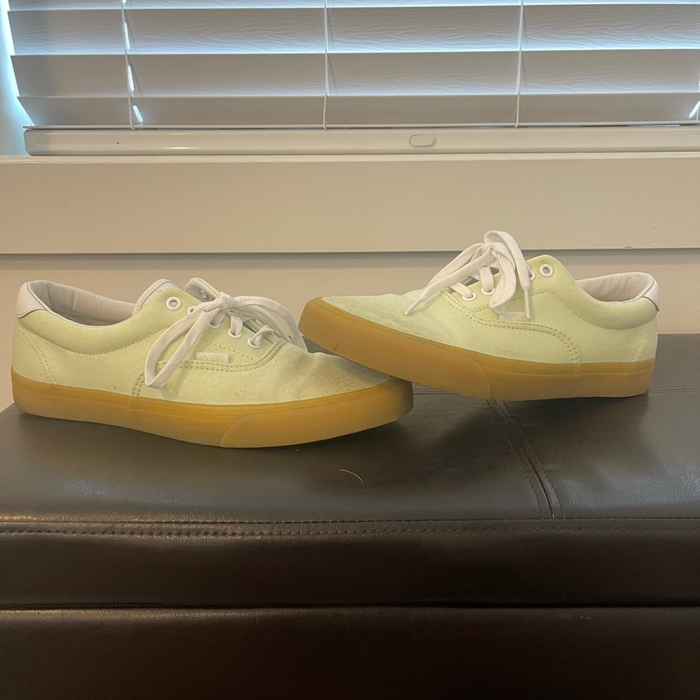 Vans Era Shoes: Mint Green with White accents and Gum Soles, size 11
